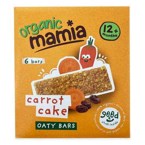 Mamia Organic Carrot Cake Oaty Bars 6x25g (Pack of 2)