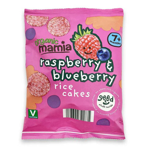 Mamia Organic Raspberry & Blueberry Rice Cakes 40g (Pack of 4)