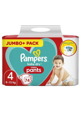 Pampers Baby Dry Nappy Pants Size 4 - Jumbo Plus Pack - 74pcs
