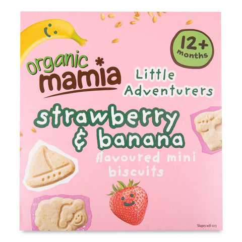 Mamia Mini Strawberry & Banana Flavoured Biscuits 100g (Pack of 2)