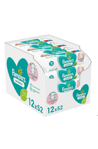 Pampers Baby Wipes Sensitive 12 x 52 per box
