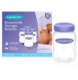 Lansinoh Plastic Milk Storage Bottles 4 Pack