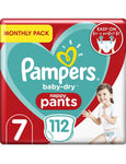 Pampers Baby Dry Nappy Pants Size 7 - Monthly Pack - 112pcs