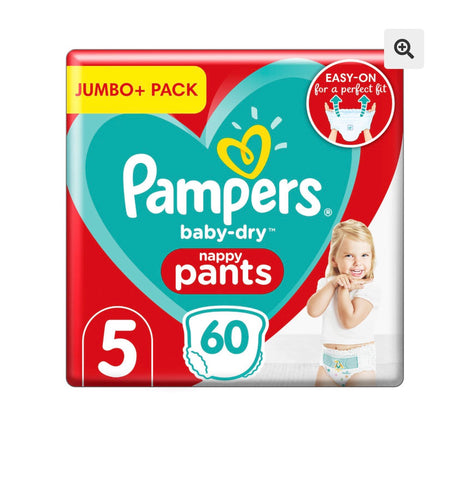 Pampers Baby Dry Nappy Pants Size 5 - Jumbo Plus Pack - 60pcs